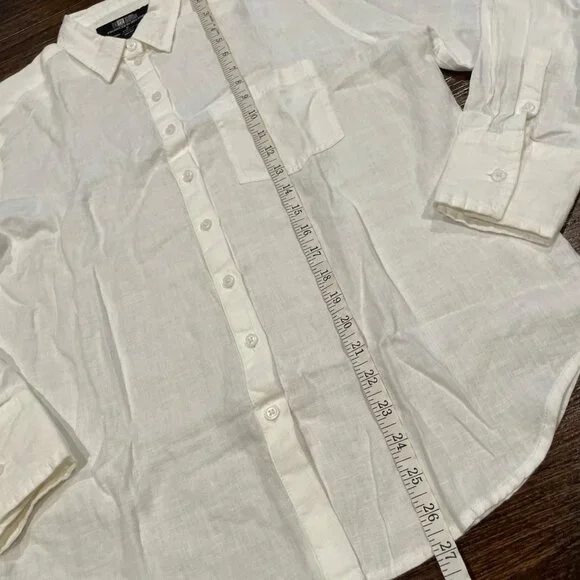 J.Crew Women's Sz 6 White Garçon Classic Shirt Baird McNutt Irish Linen CG940 - Picture 9 of 11